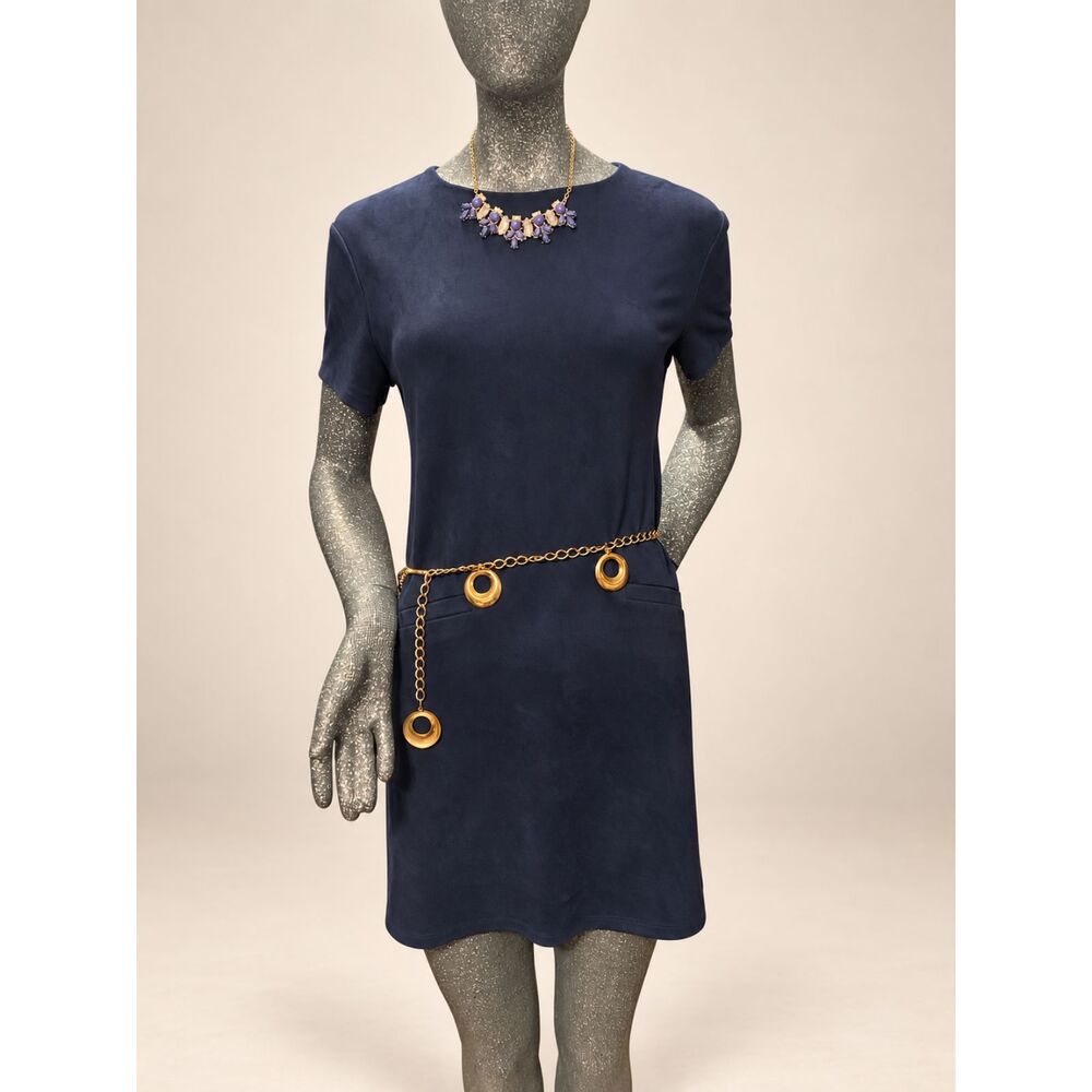 WAYF Navy Short Sleeve Shift Dress – Size Medium